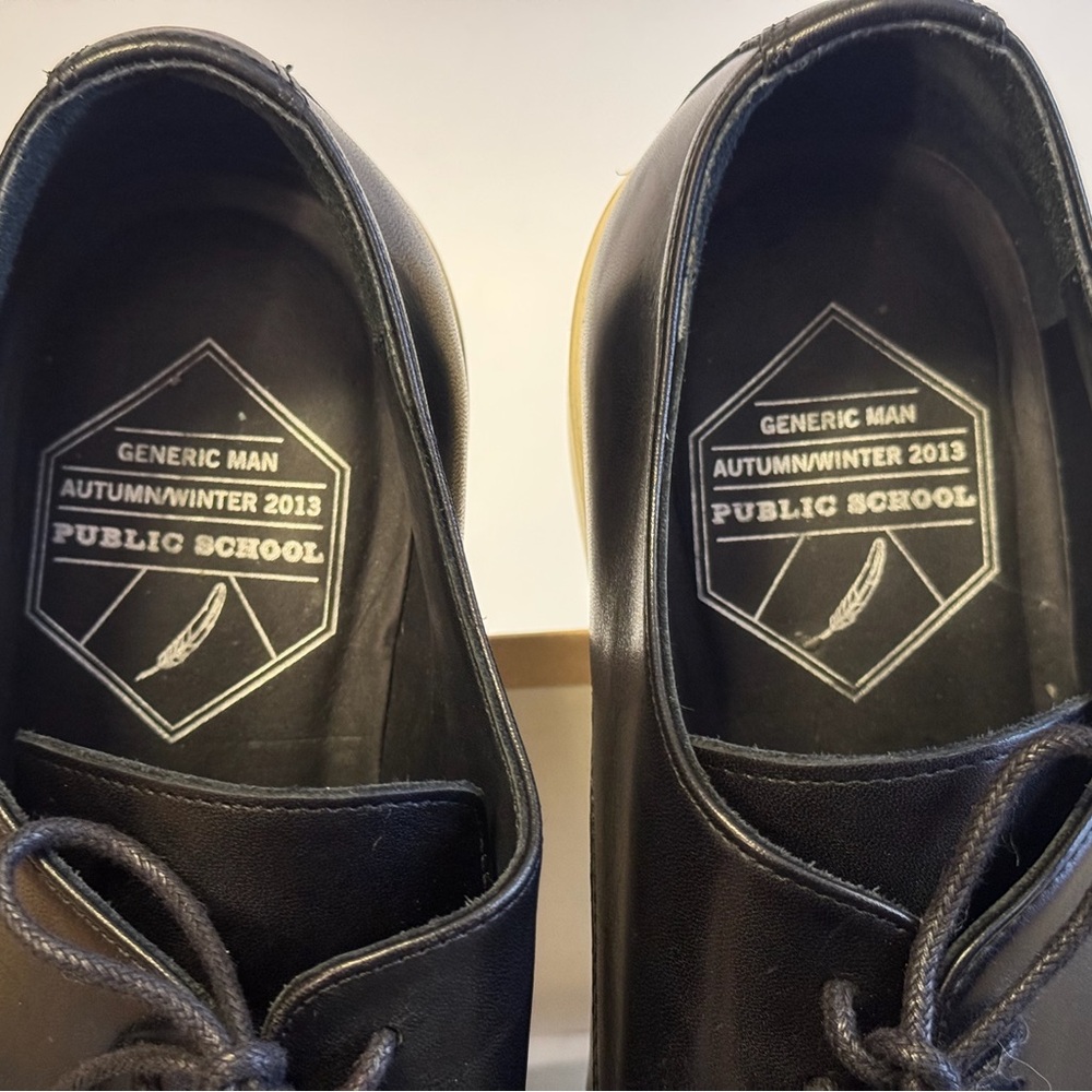 Generic Man x Public School AW2013 Men's Black Leather Shoes - Picture 8 of 12